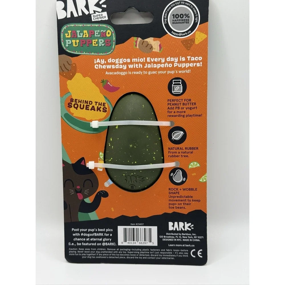 Barkbox Avocadoggo Super Chewer Small Durable Treat Holding Dog Toy